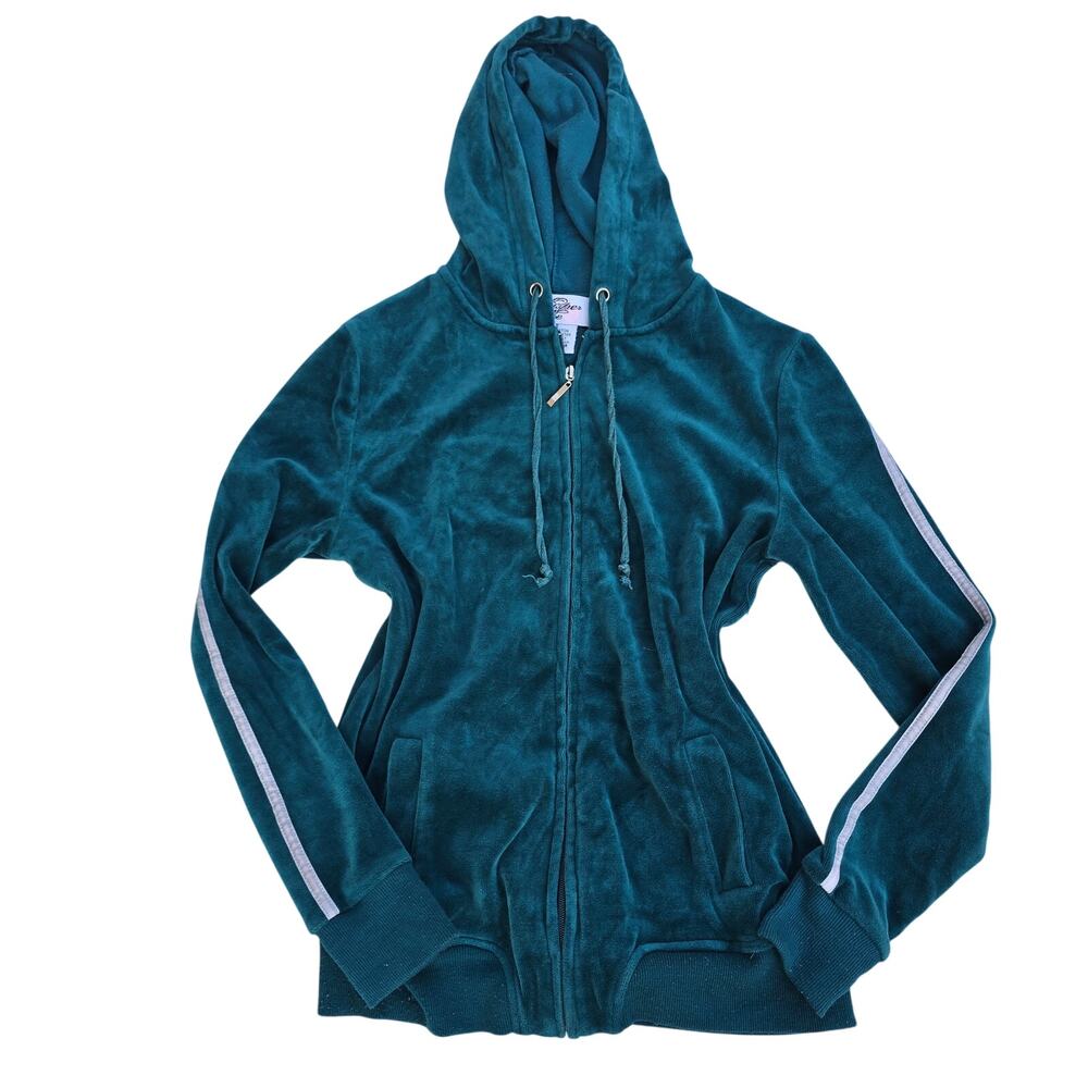 Y2k Velour Zip Up Whisper Me Green Womens Size S
